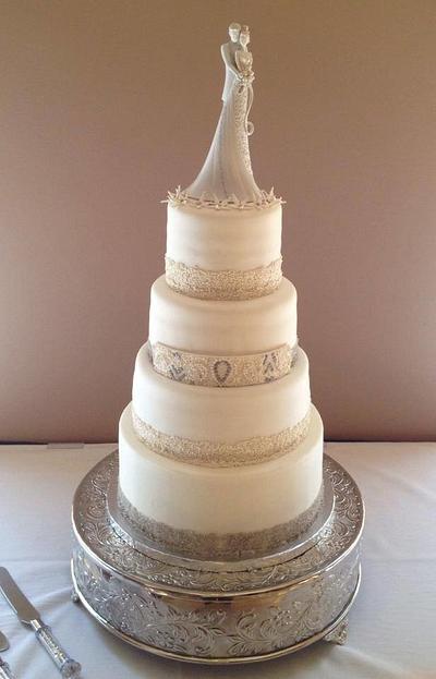 Wedding Cake with Sugar Beading - Cake by The Ruffled Crumb