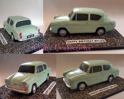 Vintage 1960 Ford Anglia 105E cake for a car enthusiast's 60th birthday - Cake by Craftyconfections