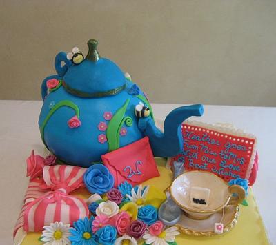 Bridal Shower Teapot cake - Cake by Pam and Nina's Crafty Cakes
