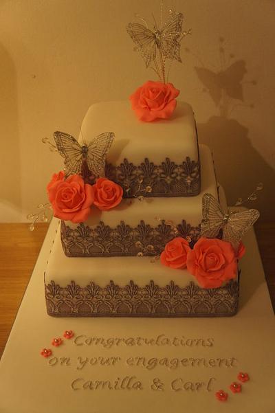 Engagement cake - Cake by Maja Brookes