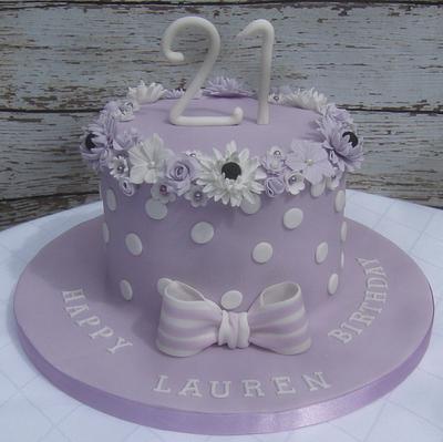 Lilac and white cake - Cake by Kate's Bespoke Cakes