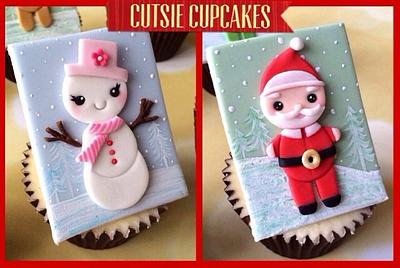 Christmas Cupcakes with hand-painted Snow Scene! - Cake by Cutsie Cupcakes