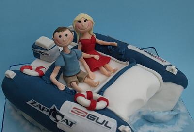Boat birthday cake with figures - Cake by Melanie Jane Wright