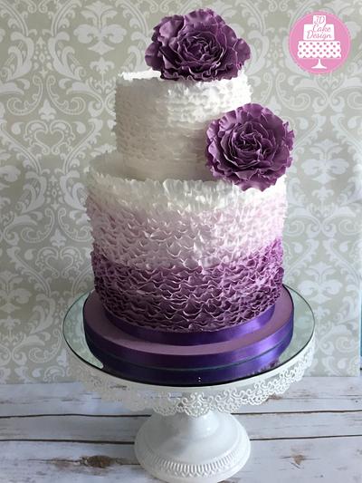 Lilac ruffle wedding cake - Cake by Jdcakedesign