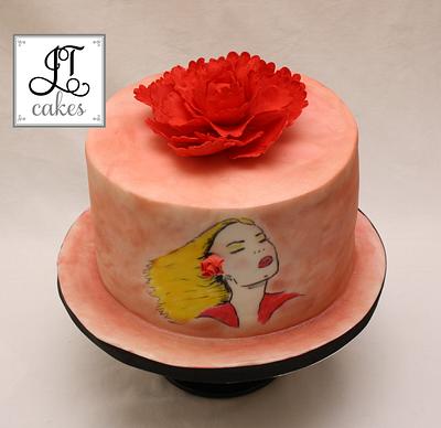Peony girl - Cake by JT Cakes