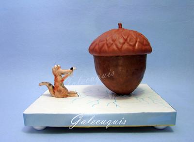 Ice Age: Scrat and his big chocolate acorn - Cake by Gardenia (Galecuquis)