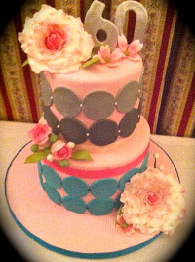 Shabby Chic 60th Birthday  - Cake by Heidi