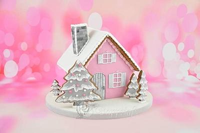 Pink Christmas - Gingerbreadhouse - Cake by Bappsiass