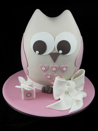 Owl Christening Cake - Cake by InspiredbyMichelle
