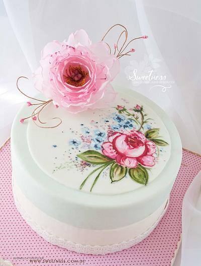 Shabby Chic painted Cake - Cake by Ludmilla Gruslak