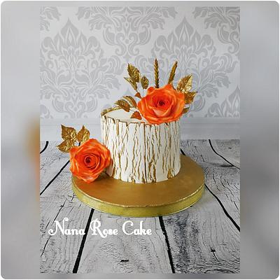 Gold and Orange Rose  - Cake by Nana Rose Cake 