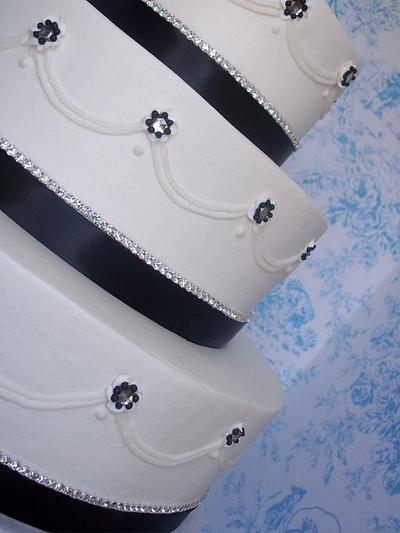 rhinestones and black ribbon - Cake by Corrie