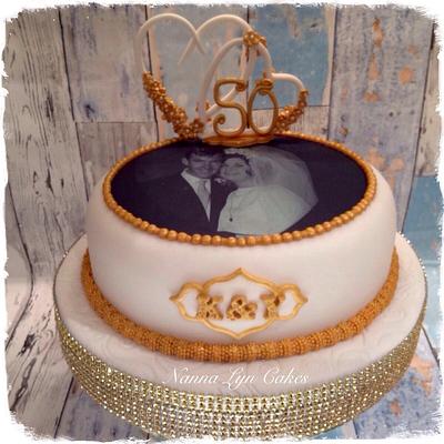 Golden Anniversary  - Cake by Nanna Lyn Cakes