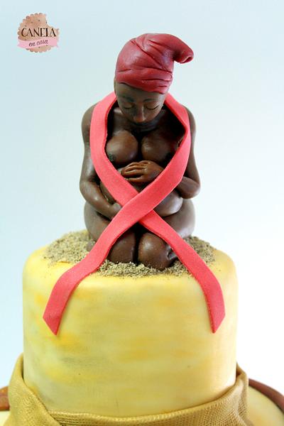 UNSA Team Red Collaboration "El dolor de una madre" - Cake by canelaencasamadrid