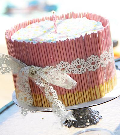 Strawberry Pocky Cake - Cake by Linda