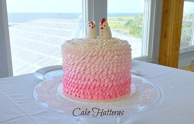 Pink Chickens - Cake by Donna Tokazowski- Cake Hatteras, Martinsburg WV