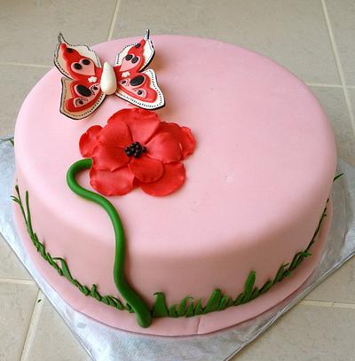 The Flower and The Butterfly - Cake by Neda's Cakes