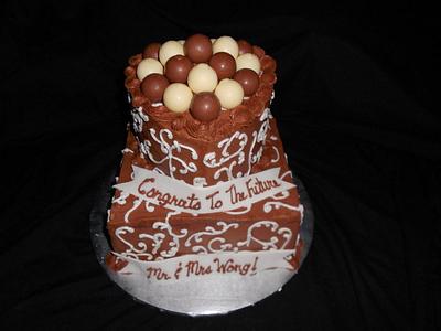 Chocolate Lovers Engagement Cake - Cake by caymancake