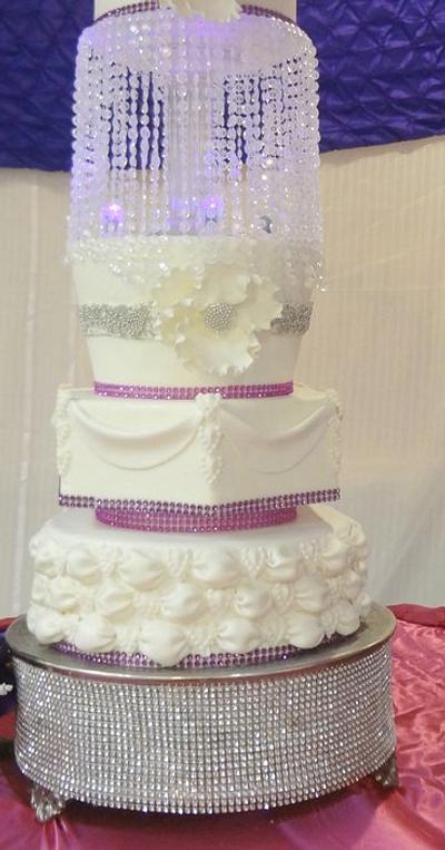 A 6 TIER CRYSTAL WEDDING CAKE - Cake by Linda