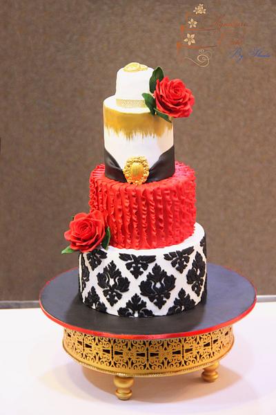 Black and red cake  - Cake by Signature Cake By Shweta