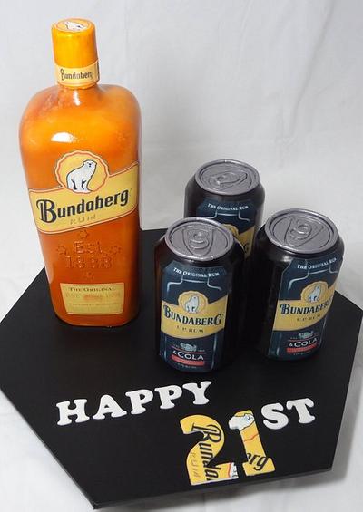 Rum 21st (Bottle cake and notes) - Cake by Eleanor Heaphy