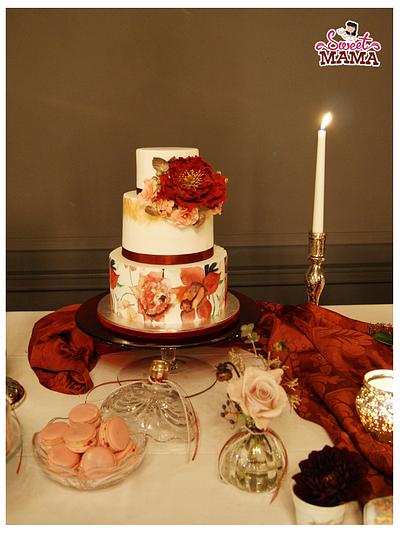 Chic Marsala Wedding Sweet Table - Cake by Soraya Sweetmama