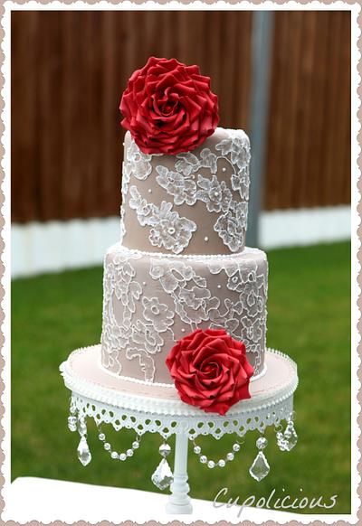 Bridal gown lace cake - Cake by Kriti Walia