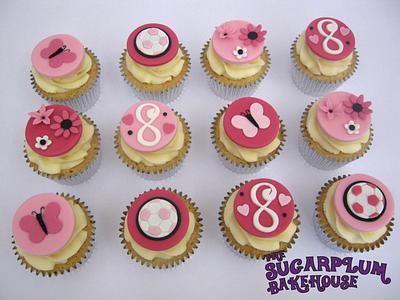 Very Girly Football Themed Cupcakes - Cake by Sam Harrison