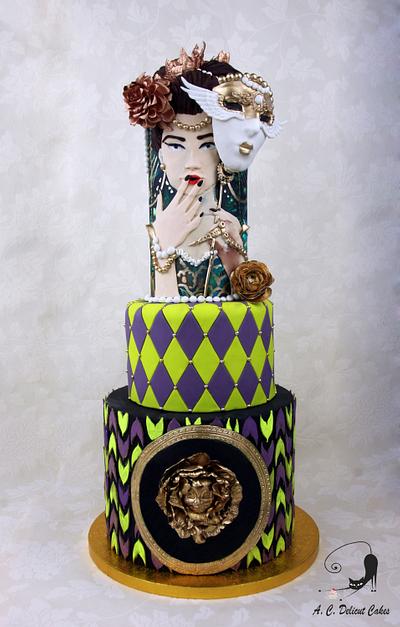 The woman behind the mask - Sweet World Carnival Collaboration - Cake by Artym 