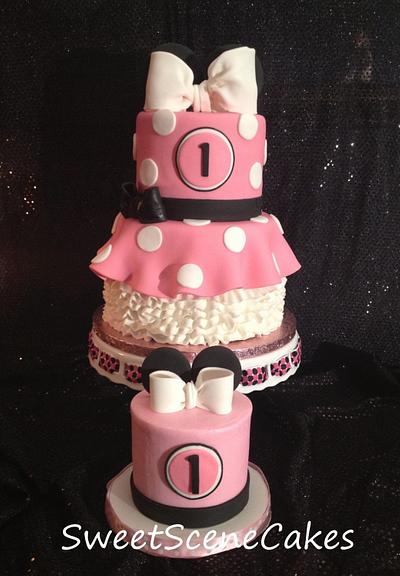 Minnie themed dress cake and smash - Cake by Sweet Scene Cakes