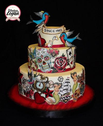 Torta tattoo old school - Cake by mariella