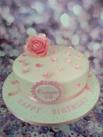 Peony cake. - Cake by Karen's Cakes And Bakes.