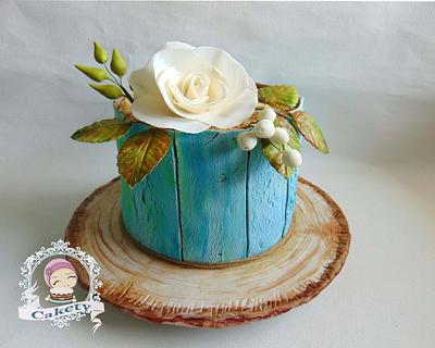 Aged painted wood effect cake - Cake by Cakety 