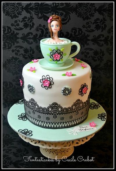 Teacup ad Lace Cake - Cake by Cecile Crabot