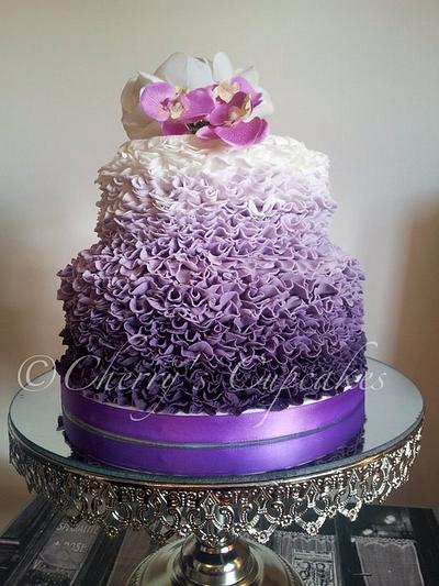 Purple Ombré Wedding Cake - Cake by Cherry's Cupcakes