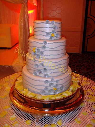 Silver and Yellow Wedding - Cake by Susie Villa-Soria