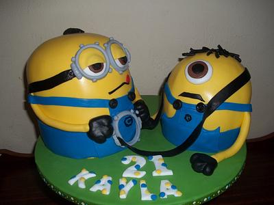 Minions for a 21st birthday - Cake by Willene Clair Venter