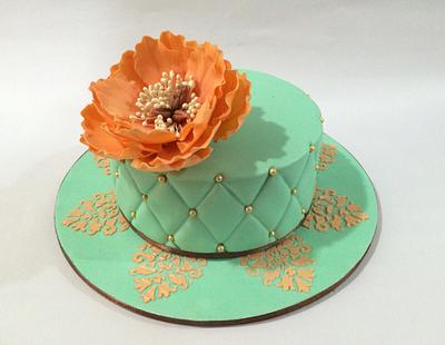 Peach and mint green beauty! - Cake by Signature Cake By Shweta