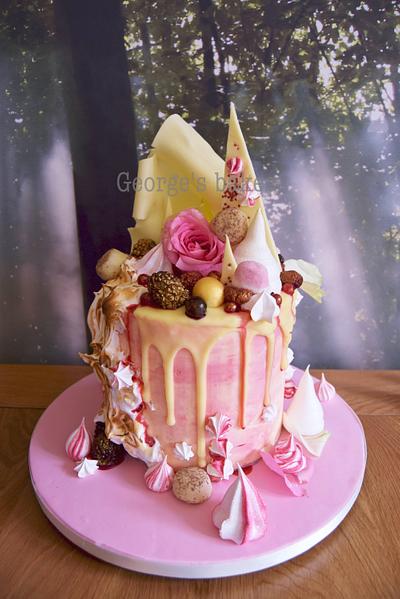 Meringue and ganache drip cake  - Cake by George's Bakes