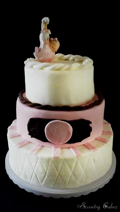 Elegant Baby Shower Cake, for a girl - Cake by Eccentry Cakez