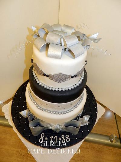 Silver Wedding Cake  - Cake by Serena
