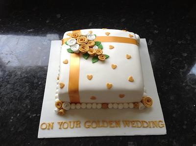 Golden wedding cake - Cake by nannyscakes