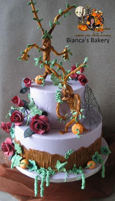 Halloween Collaboration Trees and red roses - Cake by Bianca's Bakery