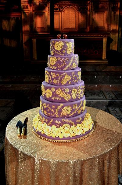 Purple and Gold - Cake by Rebecca Grace