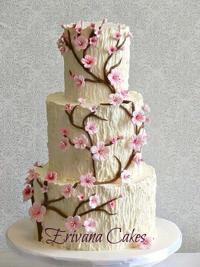 Tree Trunk, Cherry Blossom Wedding Cake - Cake by erivana