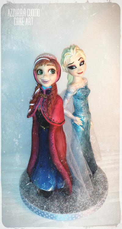 Frozen cake topper: Elsa & Anna... - Cake by Azzurra Cuomo Cake Art