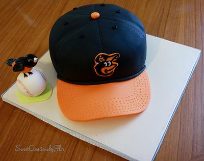 Orioles Baseball hat cake - Cake by SweetCreationsbyFlor