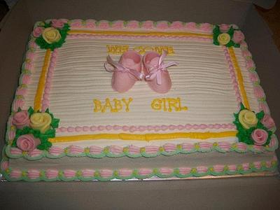 Pink Baby Bootie Cake - Cake by caymancake