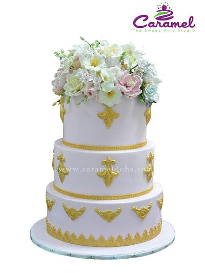 Flowery Birthday Cake  - Cake by Caramel Doha