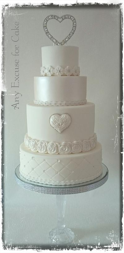White on white wedding cake  - Cake by Any Excuse for Cake